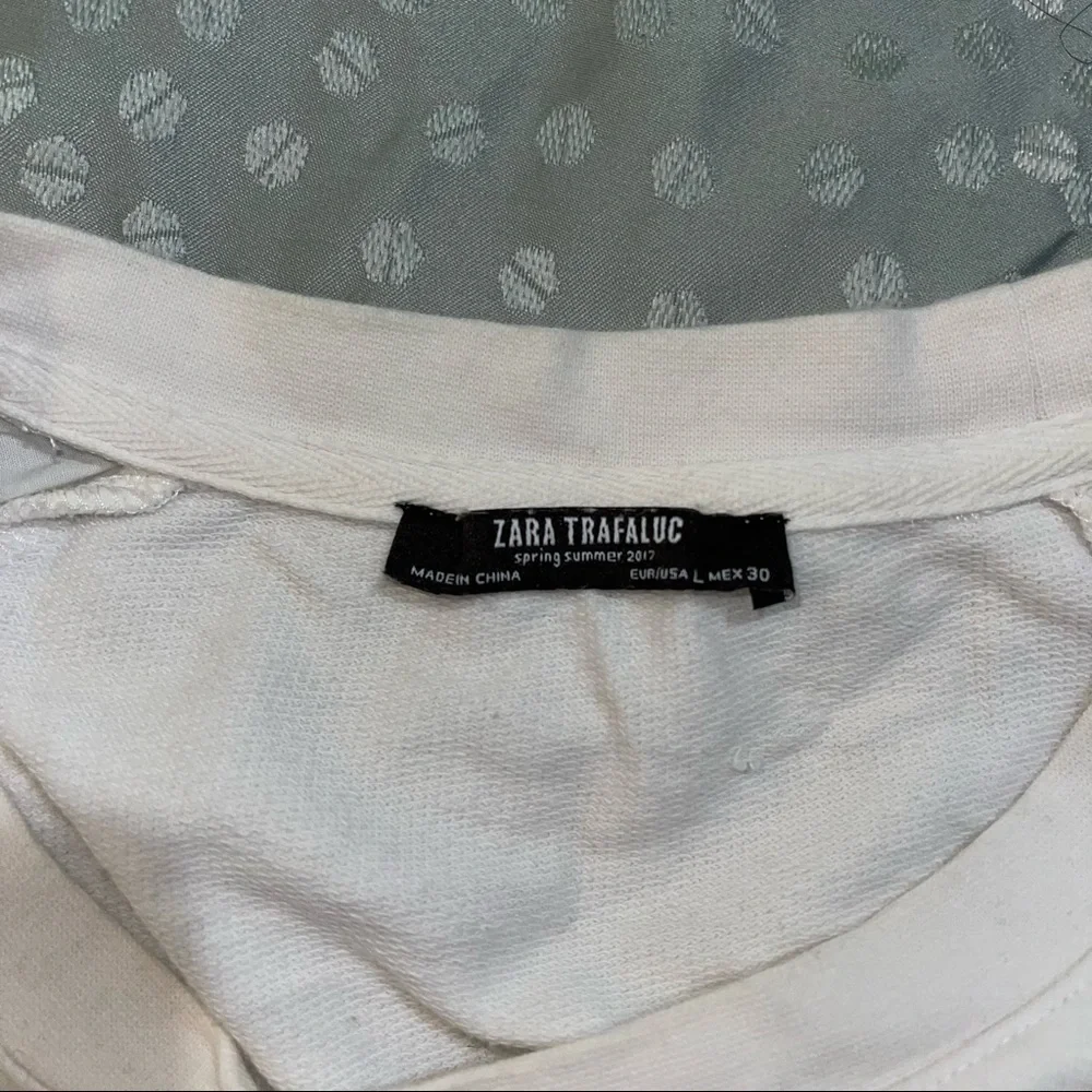 Zara Puff Sleeves White Long Sleeve Blouse